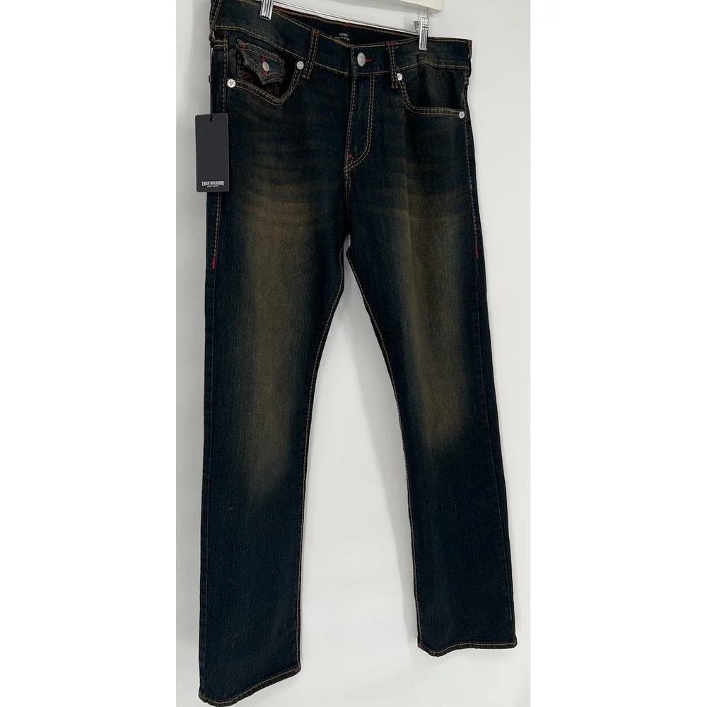 True Religion Jeans Ricky Relax Straight Jean 34x34(30-b69)